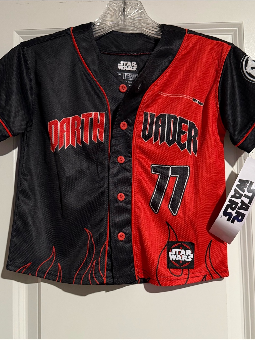 NWT Star Wars Darth Vader Youth XS baseball jersey New- black red